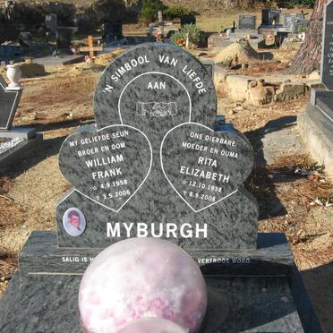 MYBURGH William Frank 1958-2006 :: MYBURGH Rita Elizabeth 1938-2008
