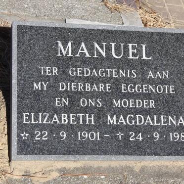 MANUEL Elizabeth Magdalena 1901-1981