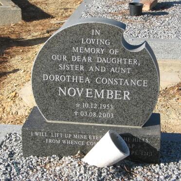 NOVEMBER Dorothea Constance 1953-2003