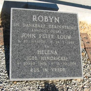 ROBYN John Peter Louw 1906-1983 &amp; Helena HENDRICKS 1909-1956