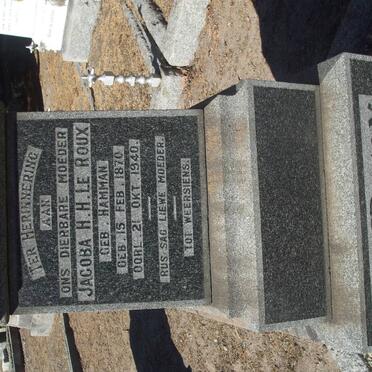 ROUX Jacoba H.H., le nee HAMMAN 1870-1940