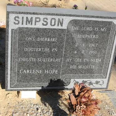 SIMPSON Carlene Hope 1967-1981