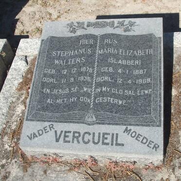 VERCUEIL Stephanus Walters 1878-1936 &amp; Maria Elizabeth SLABBER 1887-1969