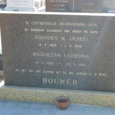 BOUWER Johannes M. 1893-1970 &amp; Magdalena Catherina 1899-1990
