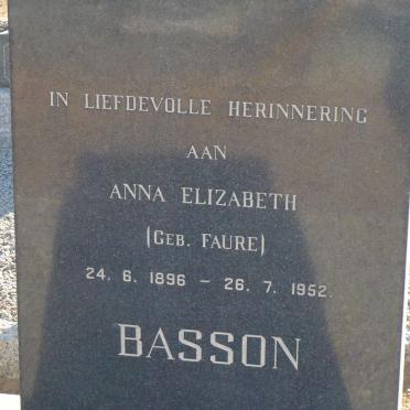 BASSON Anna Elizabeth nee FAURE 1896-1952