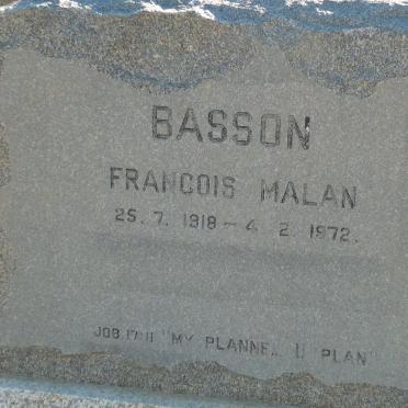 BASSON Francois Malan 1918-1972