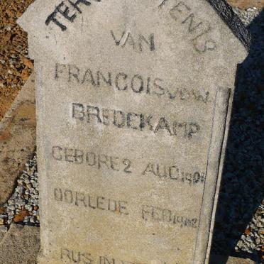 BREDEKAMP Francois vd W 1901-1902