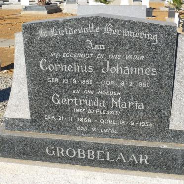 GROBBELAAR Cornelius Johannes 1859-1951 &amp; Gertruida Maria DU PLESSIS 1868-1955