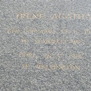 MALHERBE Irene Agatha nee PIENAAR 1900-1987
