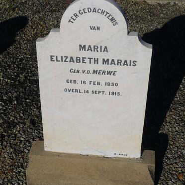 MARAIS Maria Elizabeth nee VAN DER MERWE 1850-1915