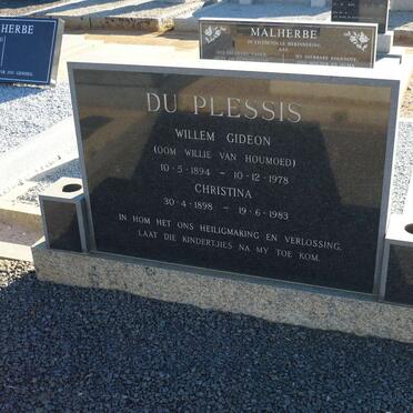PLESSIS Willem Gideon, du 1894-1978 &amp; Christina 1898-1983