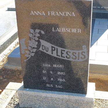 PLESSIS Anna Francina Laubscher, du  nee HUGO 1887-1969