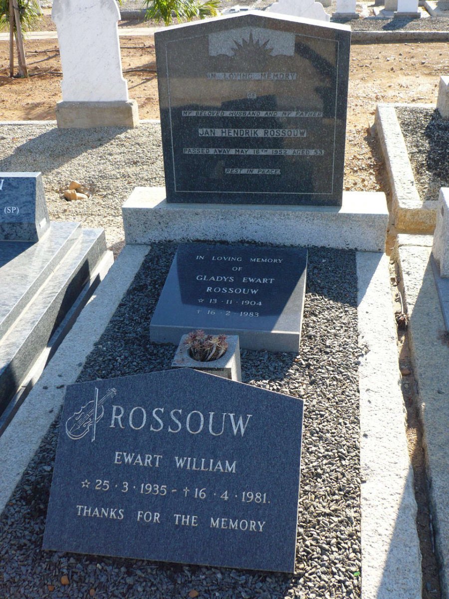 ROSSOUW Jan Hendrik -1952 :: ROSSOUW Gladys Ewart 1904-1983 :: ROSSOUW Ewart William 1935-1981
