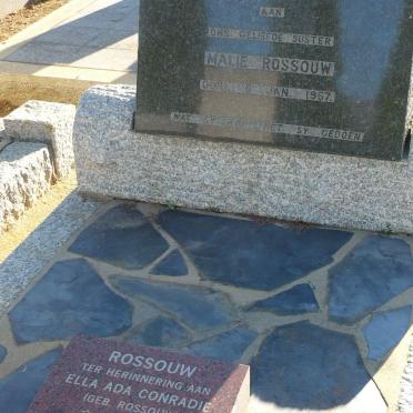 ROSSOUW Malie -1957 :: CONRADIE Ella Ada nee ROSSOUW 1932-1997