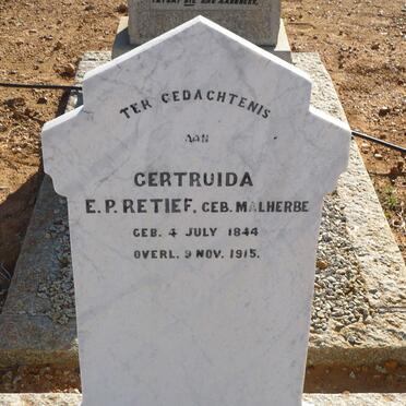 RETIEF Gertruida E. P. nee MALHERBE 1844-1915