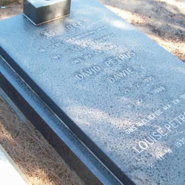 BURGER David Petrus 1935-1988 &amp; Louise Petronella 1935-2005