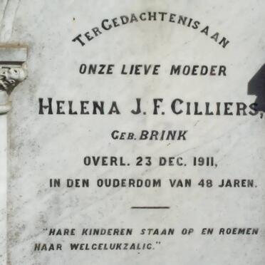 CILLIERS Helena J.F. nee BRINK -1911