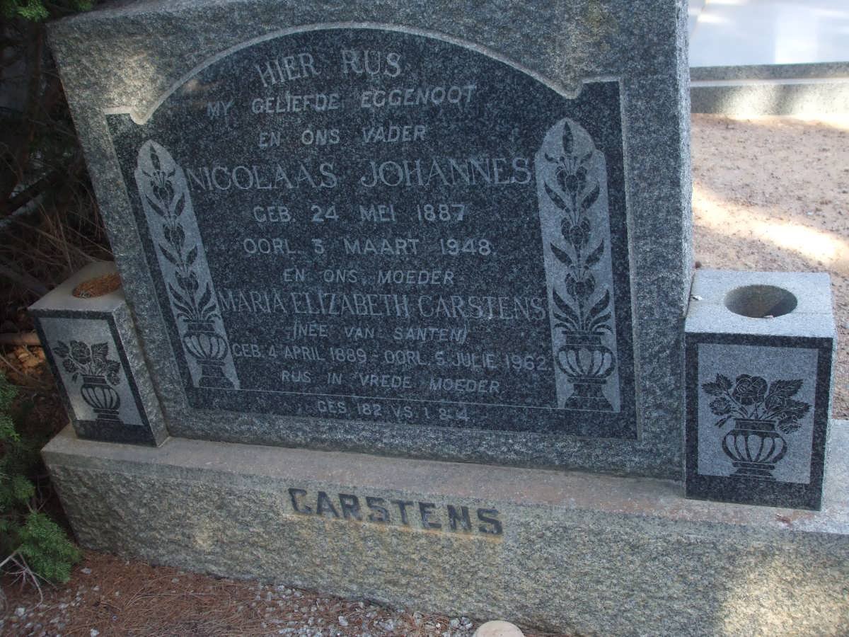 CARSTENS Nicolaas Johannes 1887-1948 &amp; Maria Elizabeth SANTEN 1889-1962
