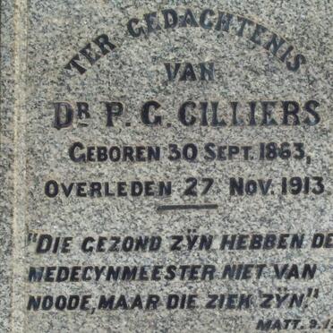 CILLIERS P.G. 1863-1913