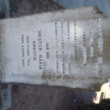GOOSEN Jacob Petrus 182?-189? &amp; Hester Maria 1822-1897