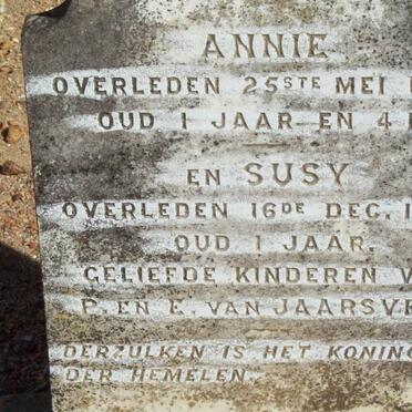 JAARSVELD Annie, van -1896 :: VAN JAARSVELD Susy -1899