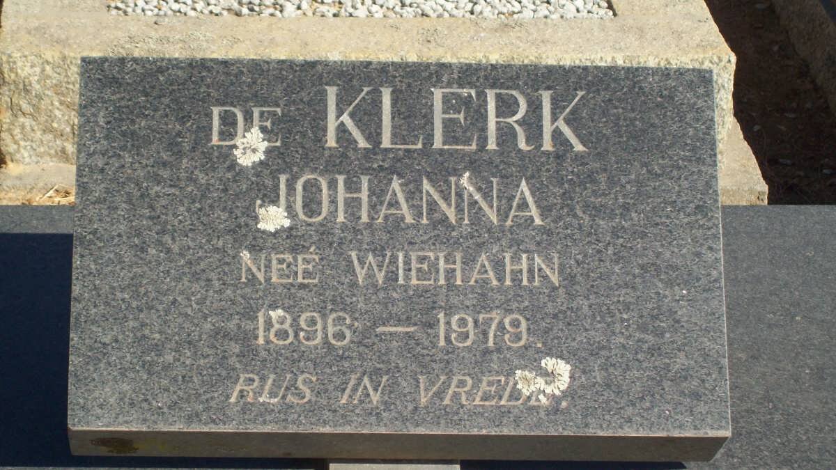 KLERK Johanna, de nee WIEHAHN 1896-1979