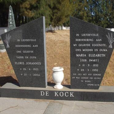 KOCK Floris Johannes, de 1923-2004 &amp; Maria Elizabeth SWART 1932-1992