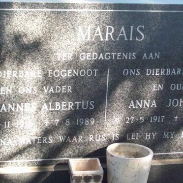 MARAIS Johannes Albertus 19??-1989 &amp; Anna Johanna 1917-2006