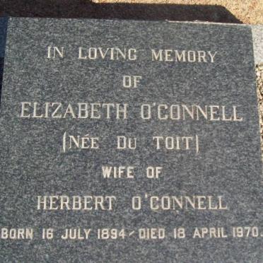 O'CONNELL Elizabeth nee DU TOIT 1894-1970