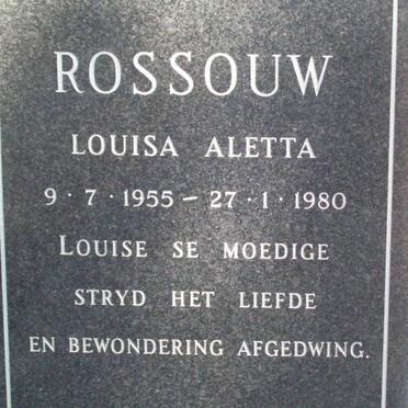 ROSSOUW Louise Aletta 1955-1980