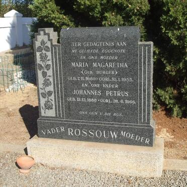 ROSSOUW Johannes Petrus 1888-1966 &amp; Maria Magaretha BURGER 1889-1955