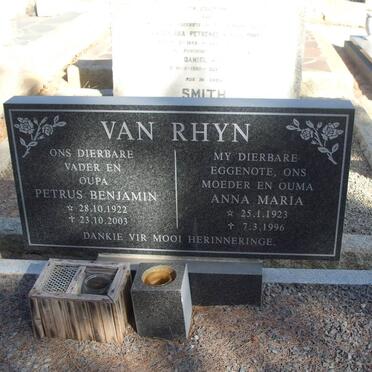 RHYN Petrus Benjamin, van 1922-2003 &amp; Anna Maria 1923-1996