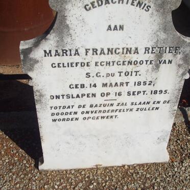 RETIEF Maria Francina 1852-1895