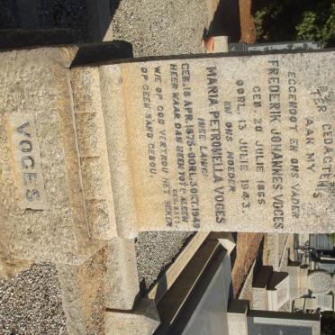 VOGES Frederik Johannes 1865-1943 &amp; Maria Petronella LAING 1875-1949