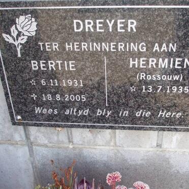 DREYER Bertie 1931-2005 &amp; Hermien ROSSOUW 1935-