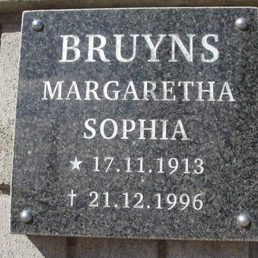 BRUYNS Margaretha Sophia 1913-1996