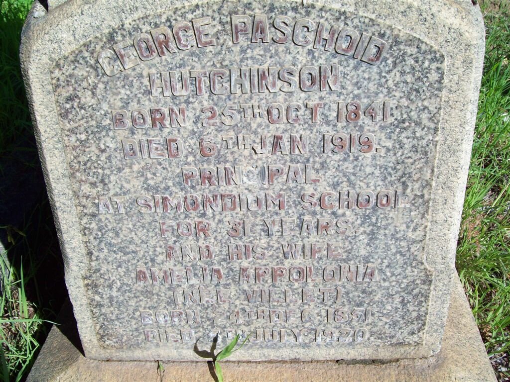 HUTCHINSON George Paschoid 1841-1919 &amp; Amelia Appolonia VILLETI 1851-1920