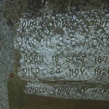 ADAMS Jason S.B. 1872-1920