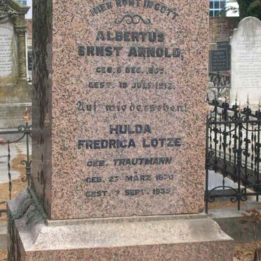 ARNOLD Albertus Ernst 1865-1912 :: LOTZE Hulda Fredrica nee TRAUTMANN 1870-1935