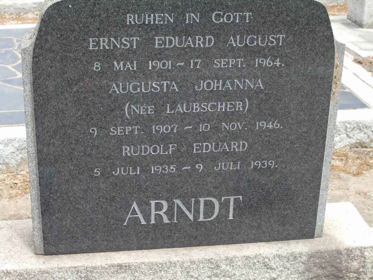 ARNDT Ernst Eduard August 1901-1964 &amp; Augusta Johanna LAUBSCHER 1907-1939 :: ARNDT Rudolf Eduard 1935-1939