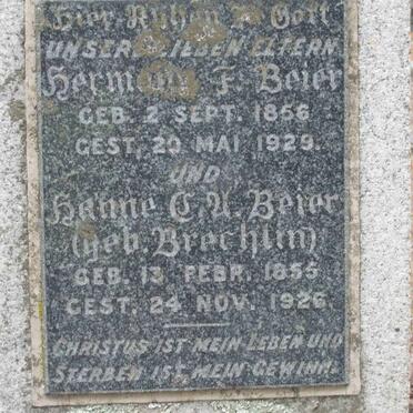 BEIER Hermann F. 1856-1929 &amp; ? C.U. BRERLIN 1855-1926 