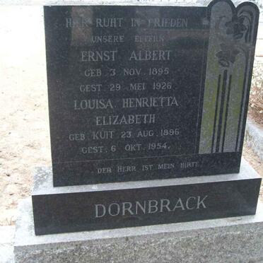 DORNBRACK Ernest Albert 1895-1926 &amp; Louisa Henrietta Elizabeth KUIT 1896-1954