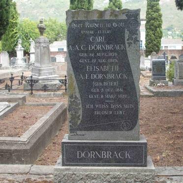 DORNBRACK Carl A.A.C. 1879-1929 &amp; Elizabeth A.F. BEIER 1881-1922