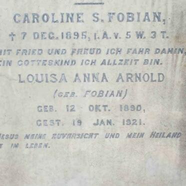 ARNOLD Louisa Anna nee FOBIAN 1890-1921