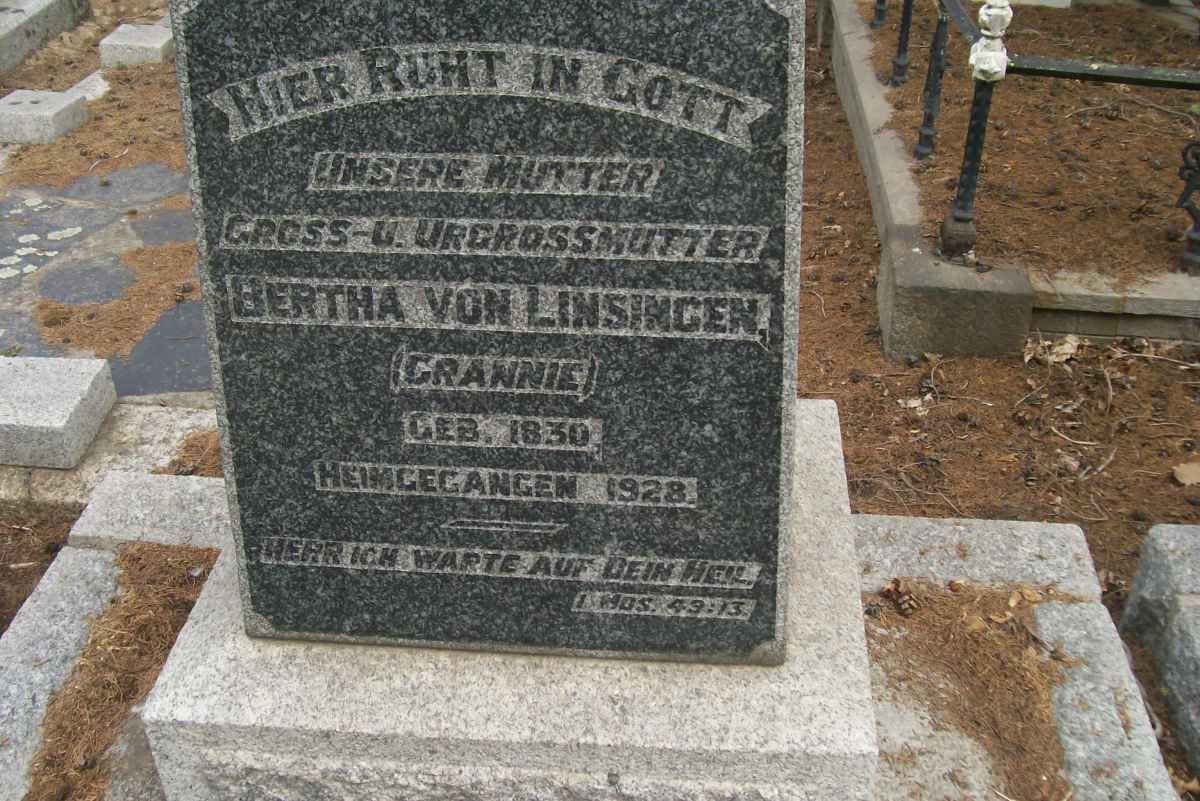LINSINGEN Bertha, von 1830-1928