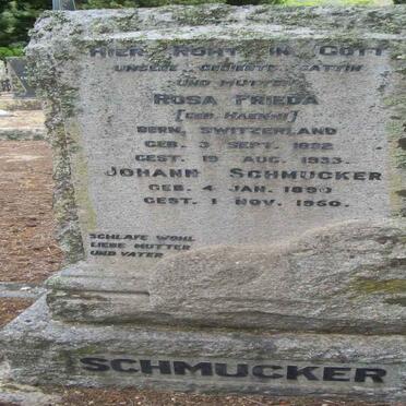 SCHMUCKER Johann 1890-1950 &amp; Rosa Frieda Haenni 1892-1933