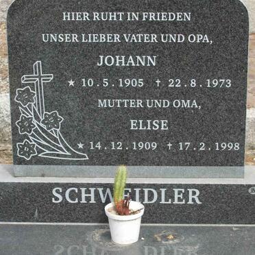 SCHWEIDLER Johann 1905-1973 &amp; Elise 1909-1998