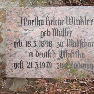WINKLER Martha Helene nee MULLER 1898-1979