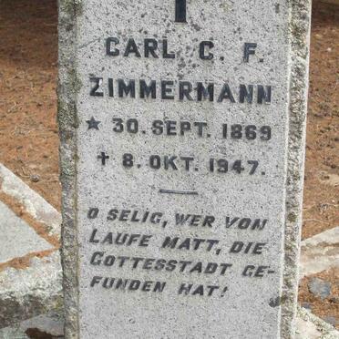 ZIMMERMANN Carl C.F. 1869-1947 &amp; Aletta E. BORCHARDT 1870-1932
