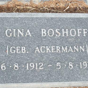 BOSHOFF Gina nee ACKERMANN 1912-1981